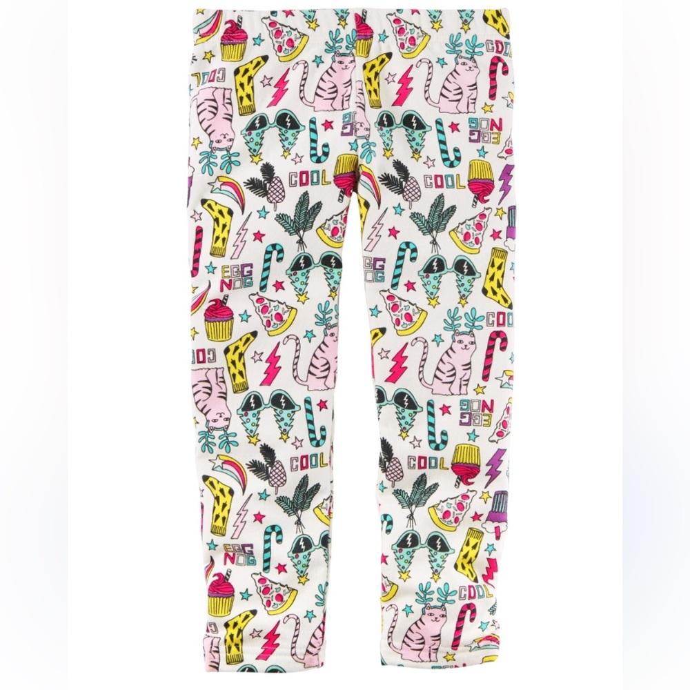 🍊5/$25 Carter's Multicolor Fun Print Kids Leggings size 6m